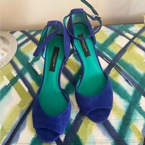 Anne Klein Women's Blue Suede Heels